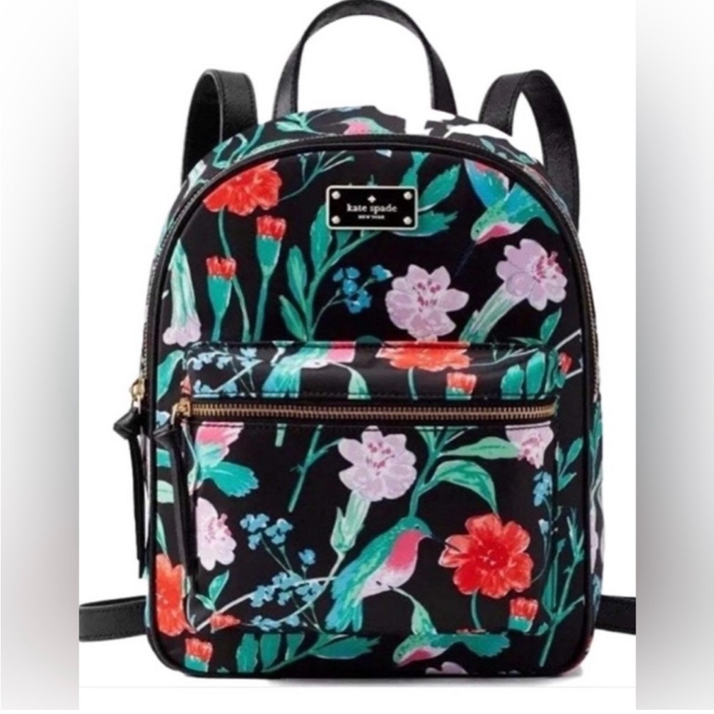 Kate Spade Black Floral Backpack! EUC!!